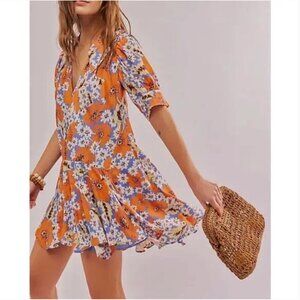 Free People NEW Sugar Crush Dress in Cobalt Combo - XS